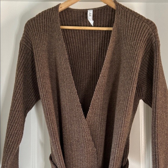Anthropologie Sweaters - Amadi Anthropologie Women’s Alma Cozy Cardigan Ribbed Belted Brown